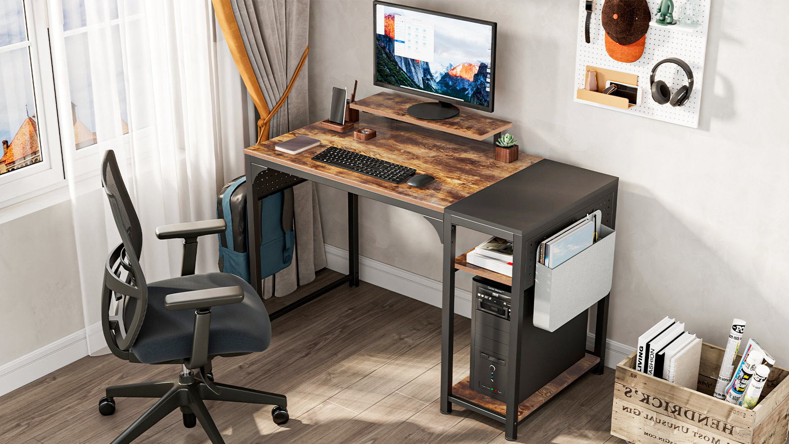 EUREKA ERGONOMIC Home Office Computer Desk: Storage Shelves